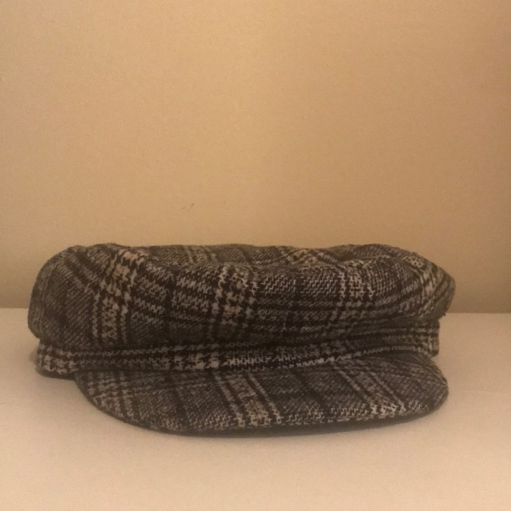 Plaid Grey & White Hat